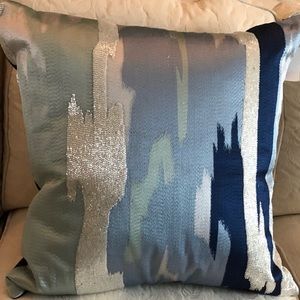 Callisto Home Blue Teal Embellished Pillow 20”